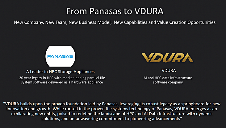 Panasas VDURA rebrand graphic